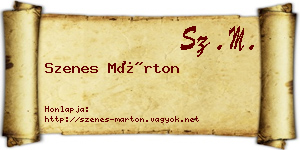 Szenes Márton névjegykártya